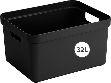Sunware sigma home opbergbox 32l - 44.5x34.5x24.3 cm - zwart