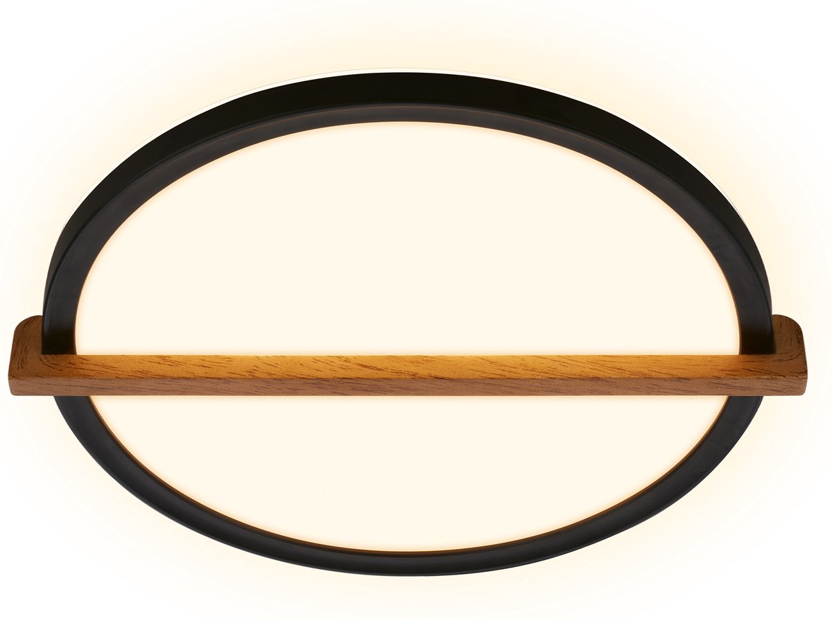 Briloner remsa - led plafonniére - plafondlamp met indirect licht - warm wit licht - 29 x 31,5 x 4 cm - zwart hout