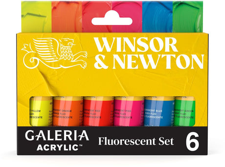 Winsor newton 2190619 galeria acrylverf set fluorescent – 6 x 20 ml – neon fluo kleuren – acrylverf set
