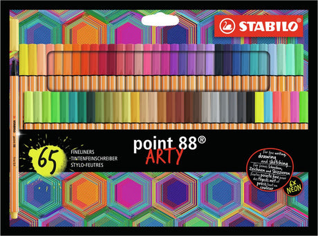 Stabilo point 88 - premium fineliner - fine 0,4 mm - set met alle 65 kleuren