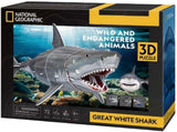 Cubic fun national geographic - 3d puzzel - witte haai