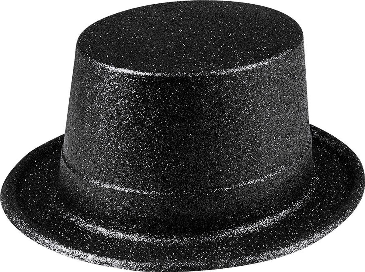 Boland - hoed glitter zwart - 57 - volwassenen - unisex - glitter and glamour