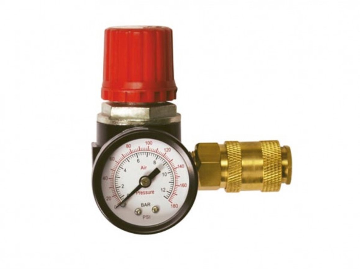 Stanley drukregelaar ¼ inch – gasregelaar manometer en luchtklep – 12 bar