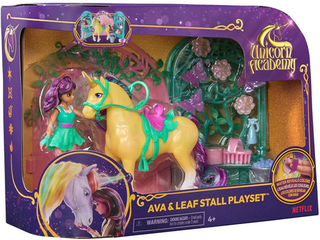 Unicorn academy ava leaf stall - magische speelset