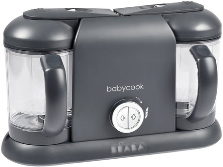Béaba babycook® duo - 4-in-1 stoomkoker en babyvoeding bereider - twee grote kommen - grijs - foodprocessor