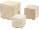 Creativ company houten kubussen, set van 3
