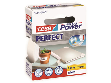 Tesa textieltape extra power perfect wit