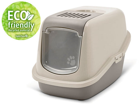 Savic kattentoilet nestor happy planet 56x39x38.5 cm - kattenbak - mokka graniet grijs