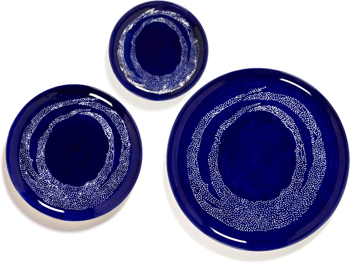 Serax - ottolenghi feast - bord s - donkerblauw wit - 19 ø - 2 stuks