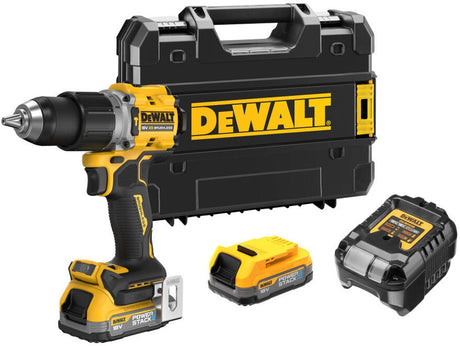 Dewalt dcd805e2t compacte accu klop- schroefboormachine 18v xr 1.7ah powerstack in tstak