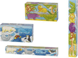 Goki houten blokpuzzel safari, 5st.