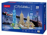 Cubic fun 3d-puzzel city line new york city - 123 stukjes - vanaf 8 jaar