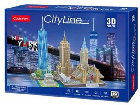Cubic fun 3d-puzzel city line new york city - 123 stukjes - vanaf 8 jaar