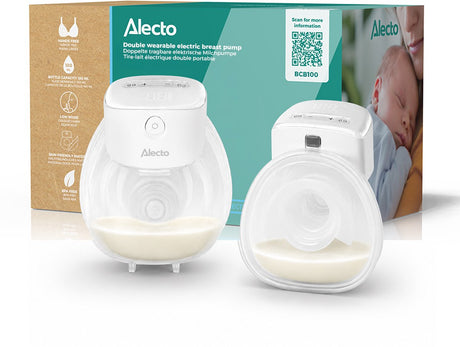 Alecto bcb100 dubbele borstkolf – elektrisch en draagbaar - wit