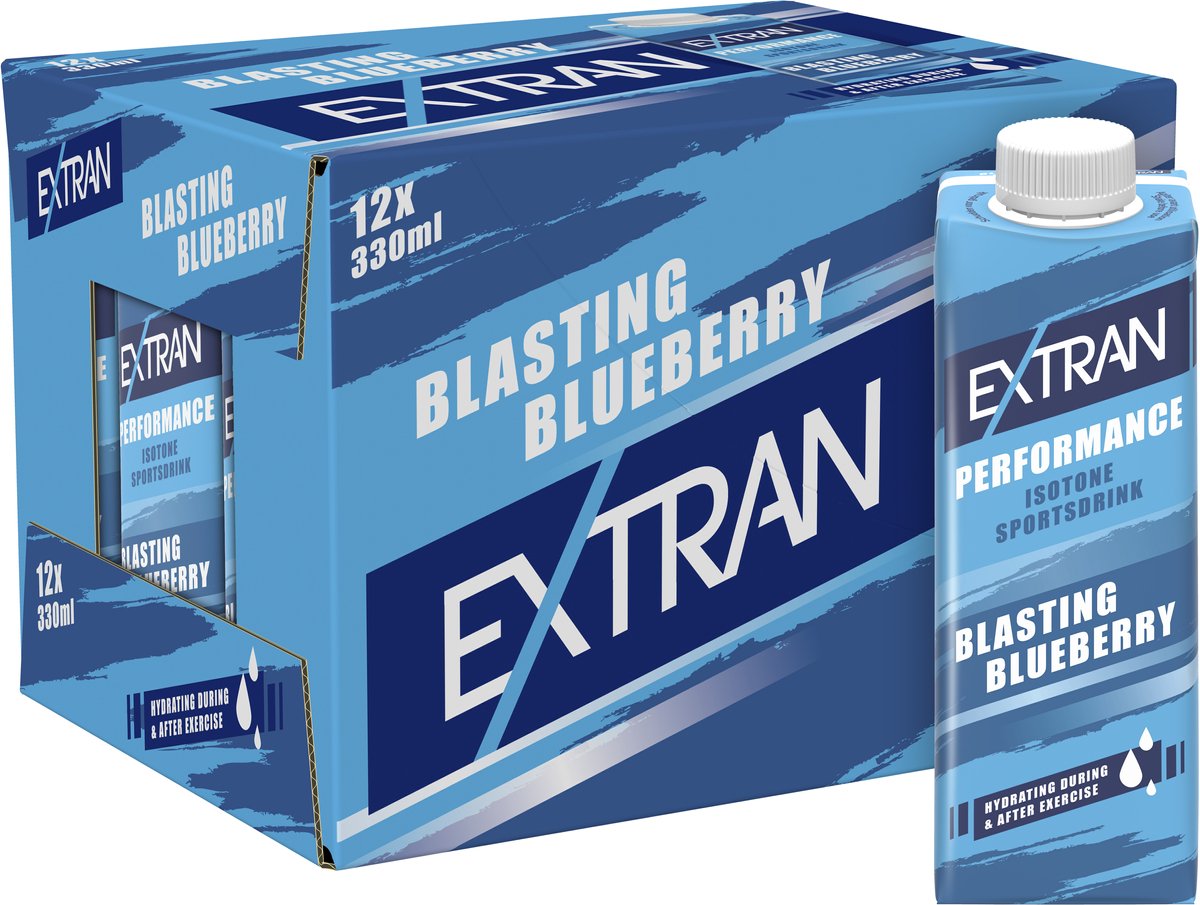 Extran - sportdrank - performance - blasting-blueberry - 12 x 0,33l