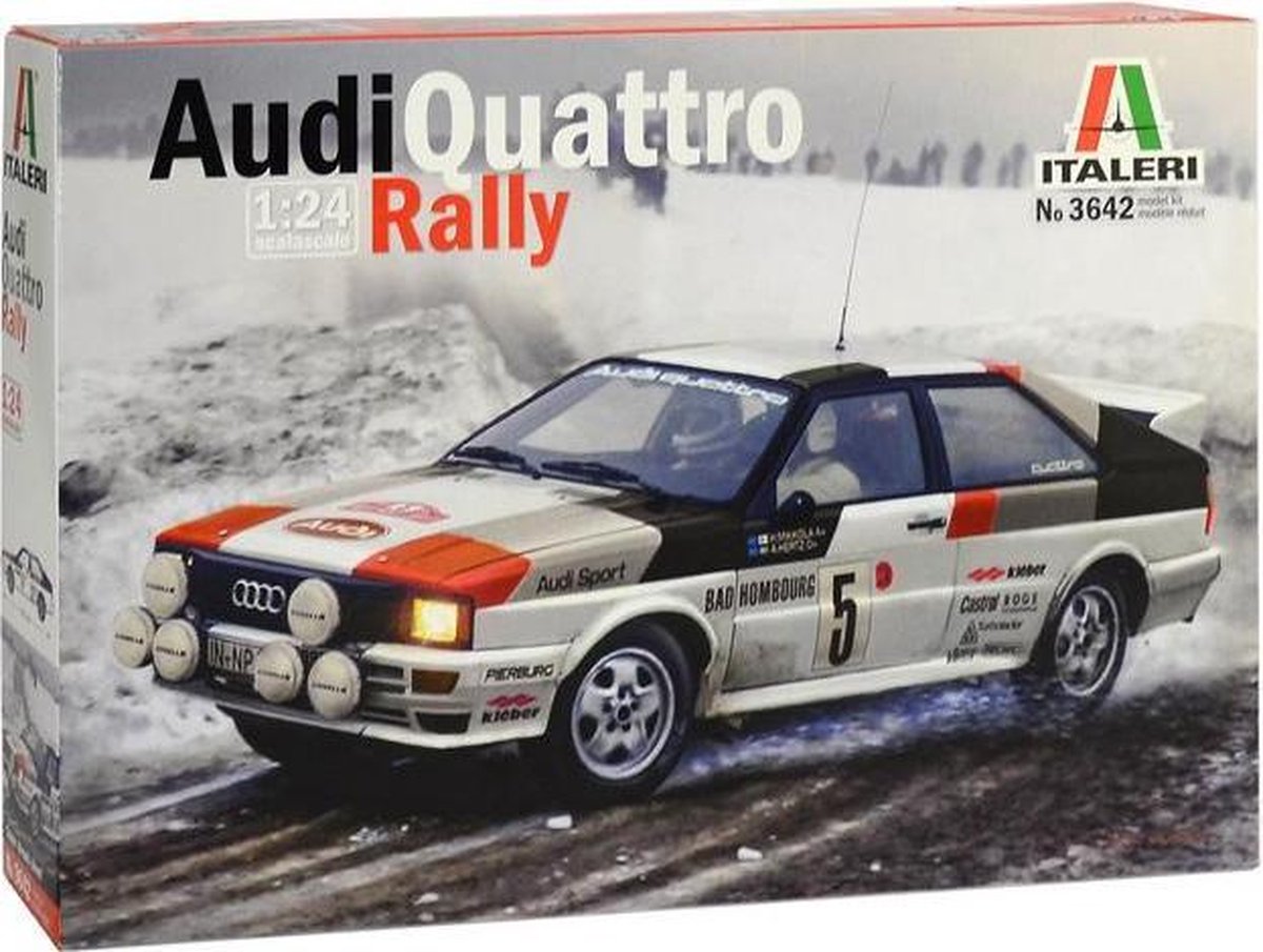 Italeri modelbouwpakket auto - 3642 audi quattro rally plastic - 1:24 - modelbouw