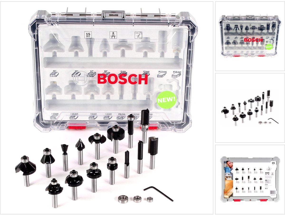 Bosch 2607017472 15-delige frezenset in cassette - 8mm