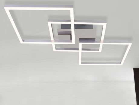 Briloner leuchten briloner - led plafonniére - dimbaar - draaibaar - 3.000k warm wit licht - woonkamer lamp - zilverkleurig