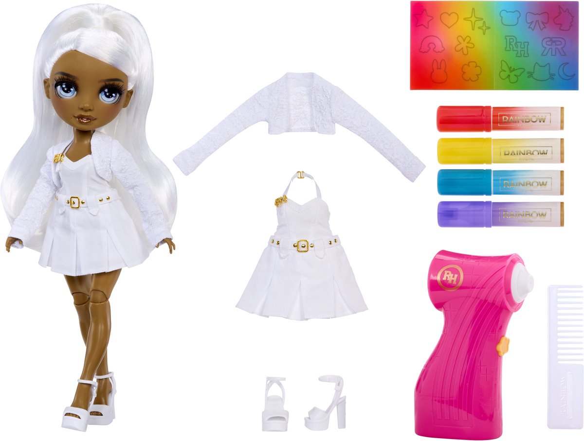 Rainbow high air brush create fashion - grijs oog - creëer en spray