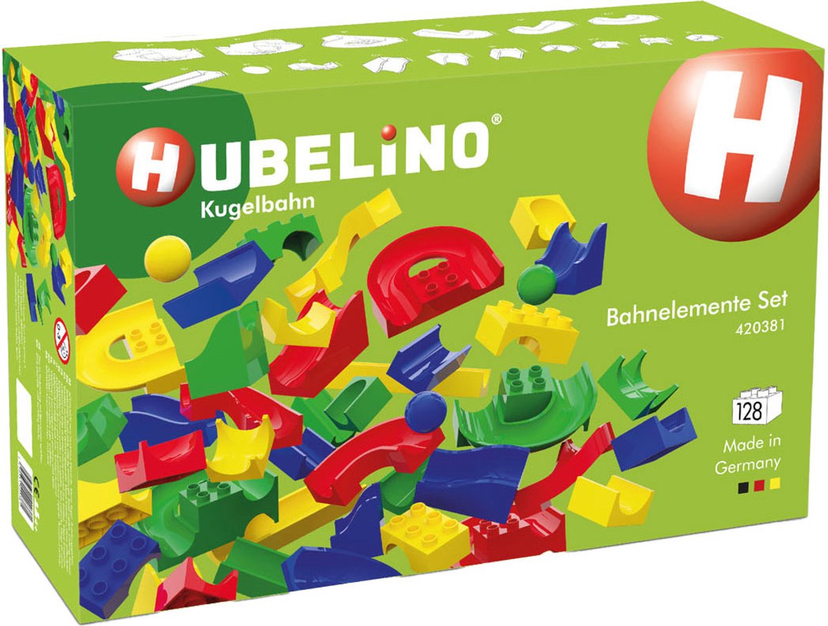 Hubelino knikkerbaan baanelementen - 128dlg.