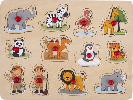 Engelhart noppenpuzzel dierentuin - 12st.