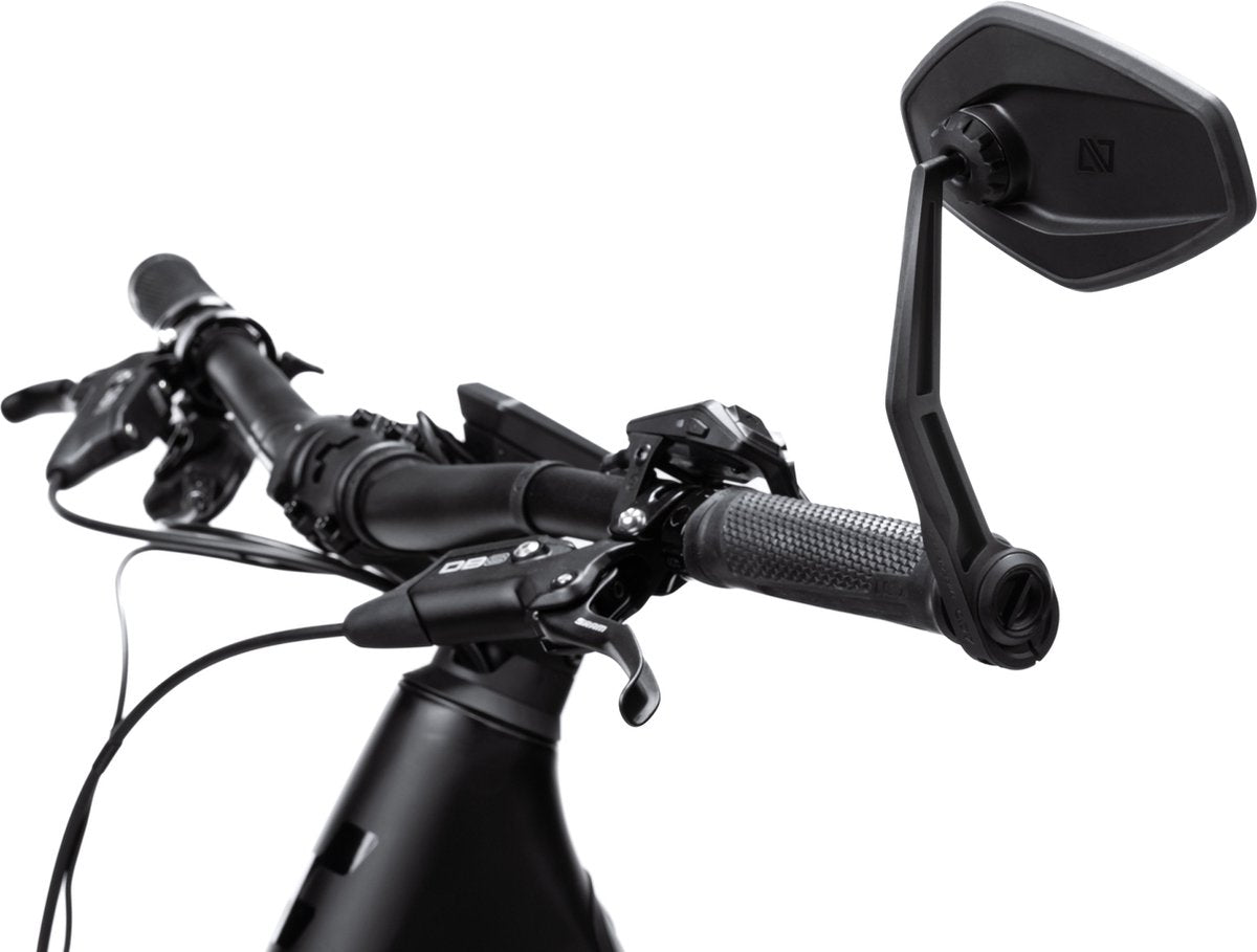 Acid fietsspiegel pro - spiegel voor op de fiets e-bike - groot spiegeloppervlak - 1 stuk - aluminium staal - zwart