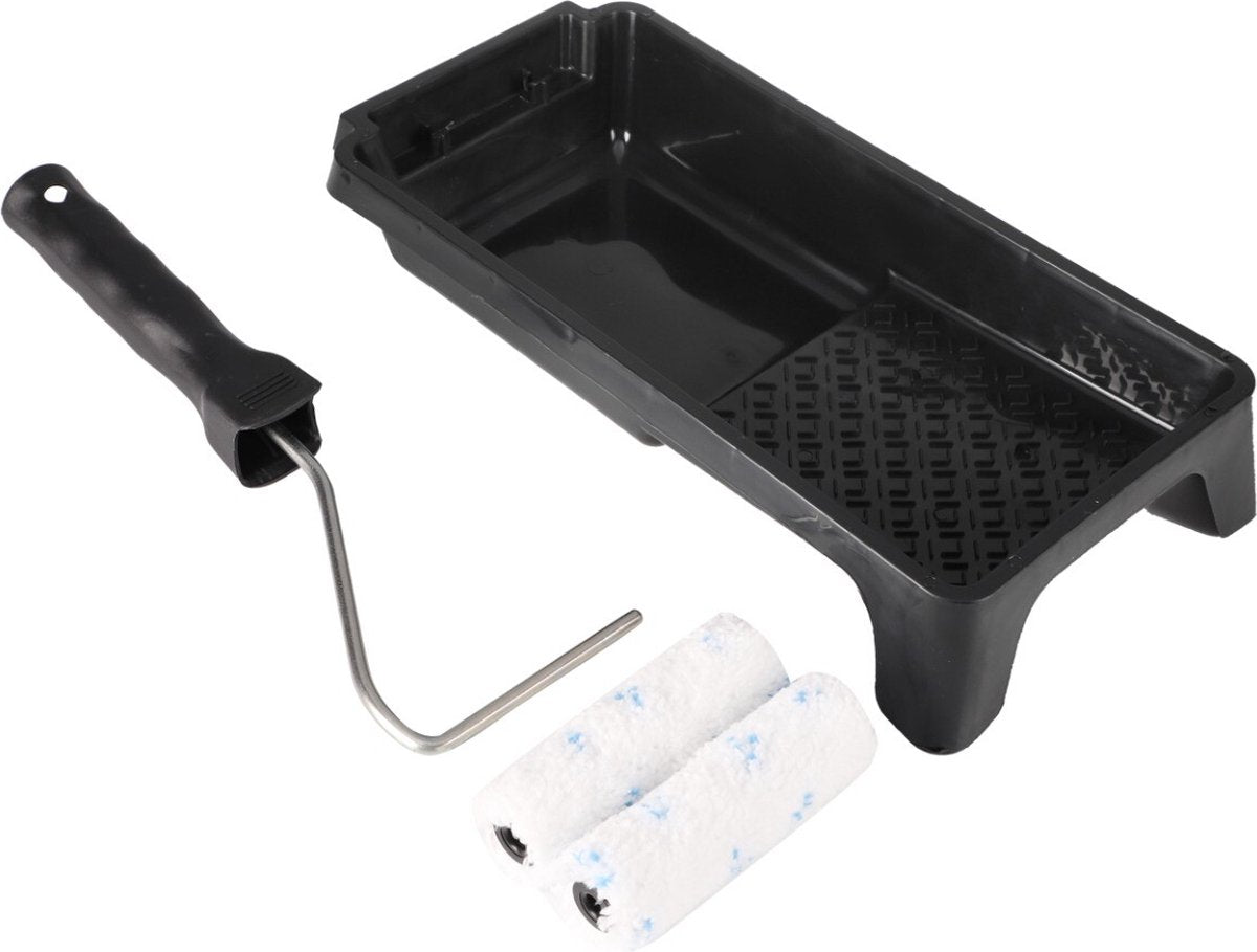 Houthandel veneman copenhagen pro beitsset microvezel - 4-delig - 2 microvezel rollers (10 cm) - verfbakje - beugelroller