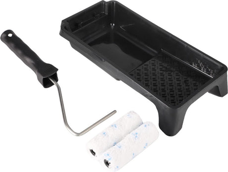 Houthandel veneman copenhagen pro beitsset microvezel - 4-delig - 2 microvezel rollers (10 cm) - verfbakje - beugelroller