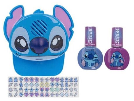 Disney stitch nageldroger met 2 nagellakken stickers – blauw en paars – kinder nagelstudio set – nagellak – leuk cadeau voor sinterklaas kerst