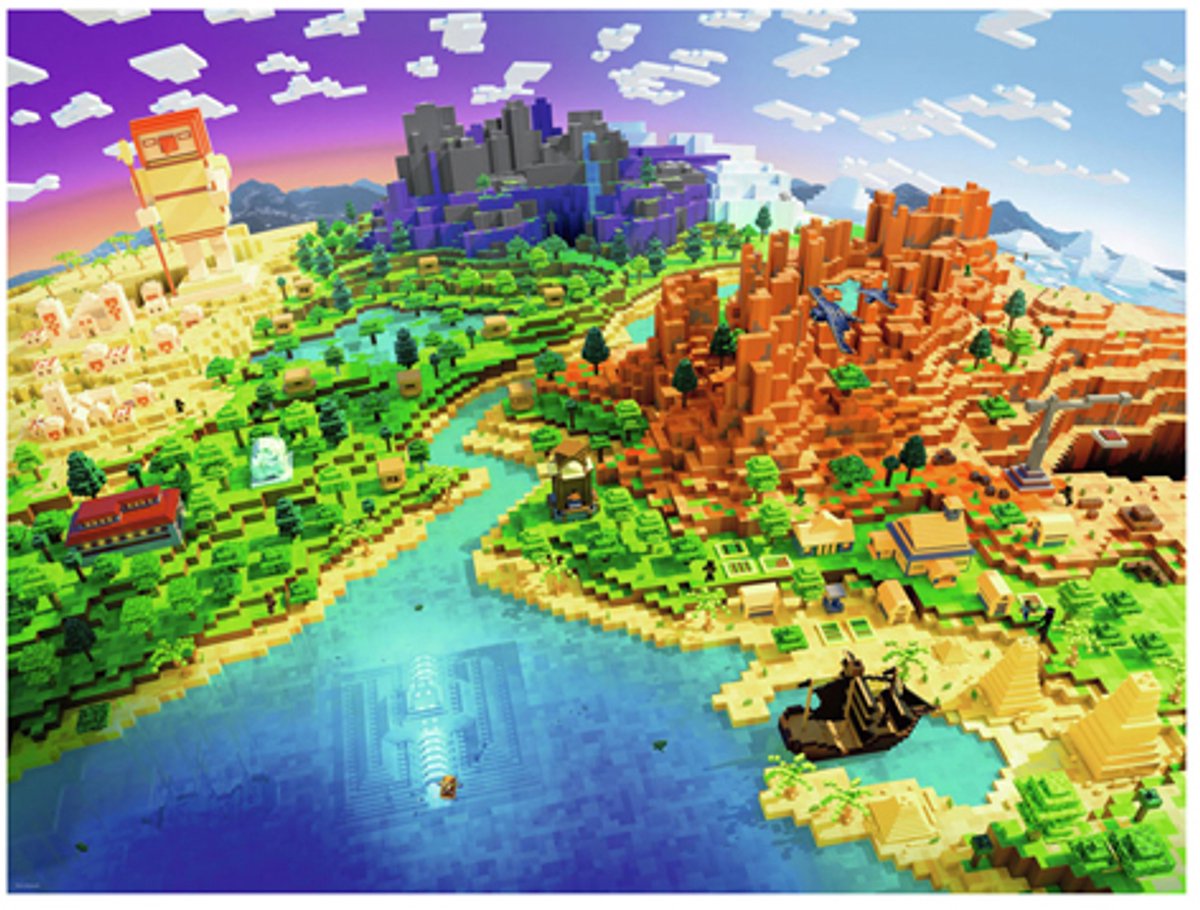 Ravensburger puzzel world of minecraft - legpuzzel - 1500 stukjes