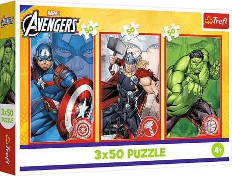 Trefl puzzle puzzel - 3x50 - jouw held disney marvel the avengers trefl 34891
