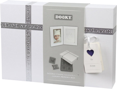 Dooky 2d baby hand- en voetafdruk lijst met memory box – foto en klei afdrukken – huidvriendelijk eenvoudig te maken – kraam- of cadeau geschenk