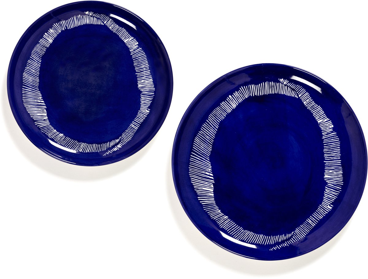 Serax - ottolenghi feast - bord m - donkerblauw wit - 22 ø - 2 stuks
