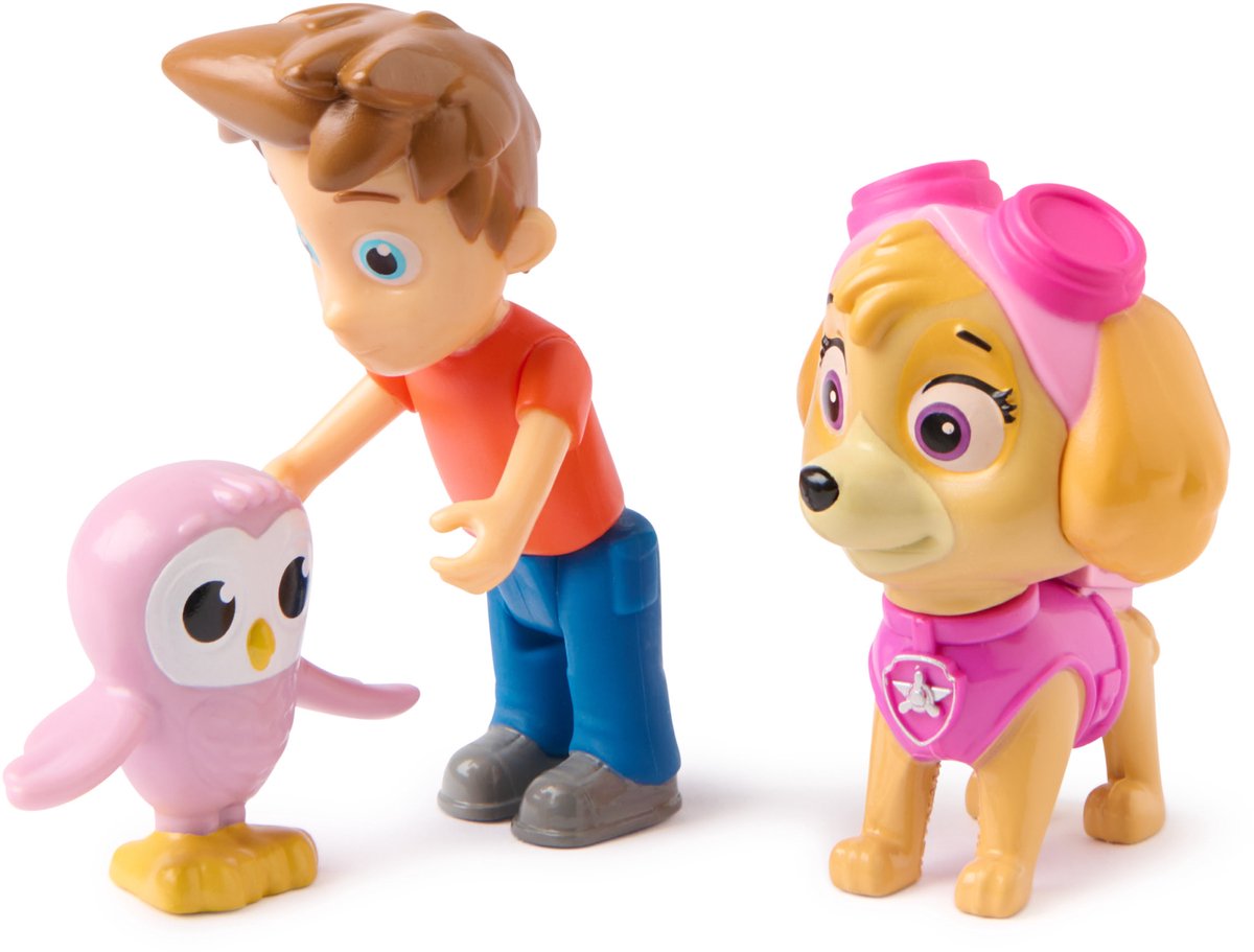 Paw patrol - speelfigurenset met 3 verzamelfiguren van skye, alex en het uiltje