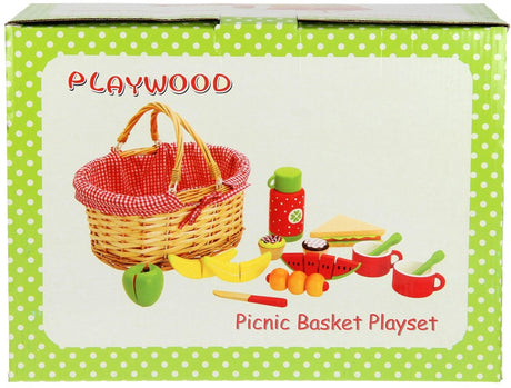 Playwood - rieten picknickmand inclusief inhoud