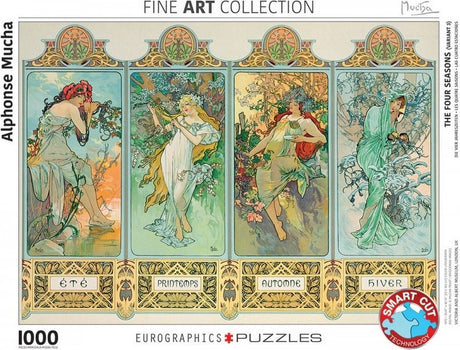 Eurographics - de vier seizoenen [les quatre saisons] - alphonse maria mucha - 1000 stukjes 68×48cm (b×h) - fine art legpuzzel