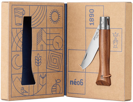 Opinel néo6 zakmes - black walnut - rvs hout - opiflex