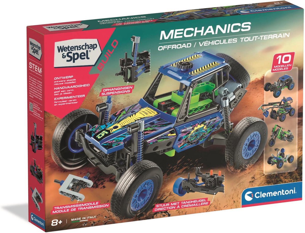 Clementoni wetenschap spel mechanics - off road automodel kit - constructie speelgoed - stem speelgoed - vanaf 8 jaar