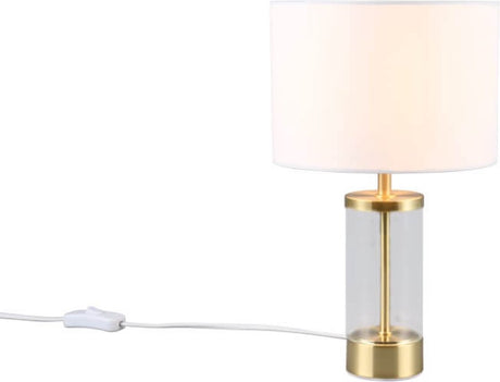 Rl live your light reality grazia - tafellamp - messing mat - excl. 1x e14 25w - snoerschakelaar - witte kap
