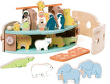 Classic world houten noah's ark boot bouwset met dieren, 16dlg.