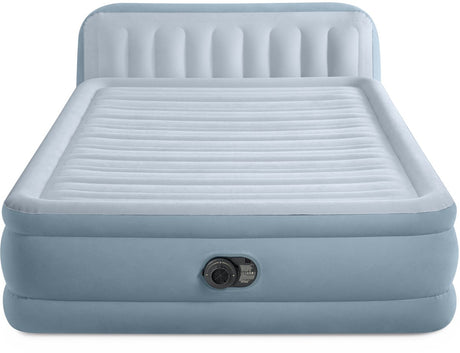 Intex plush headboard luchtbed met ingebouwde pomp - 236 x 152 x 46 cm