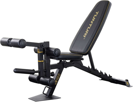 Tunturi centuri ub100 halterbank verstelbaar - fitnessbank belastbaar tot 200kg - trainingsbank, buikspierbank leg extension in één