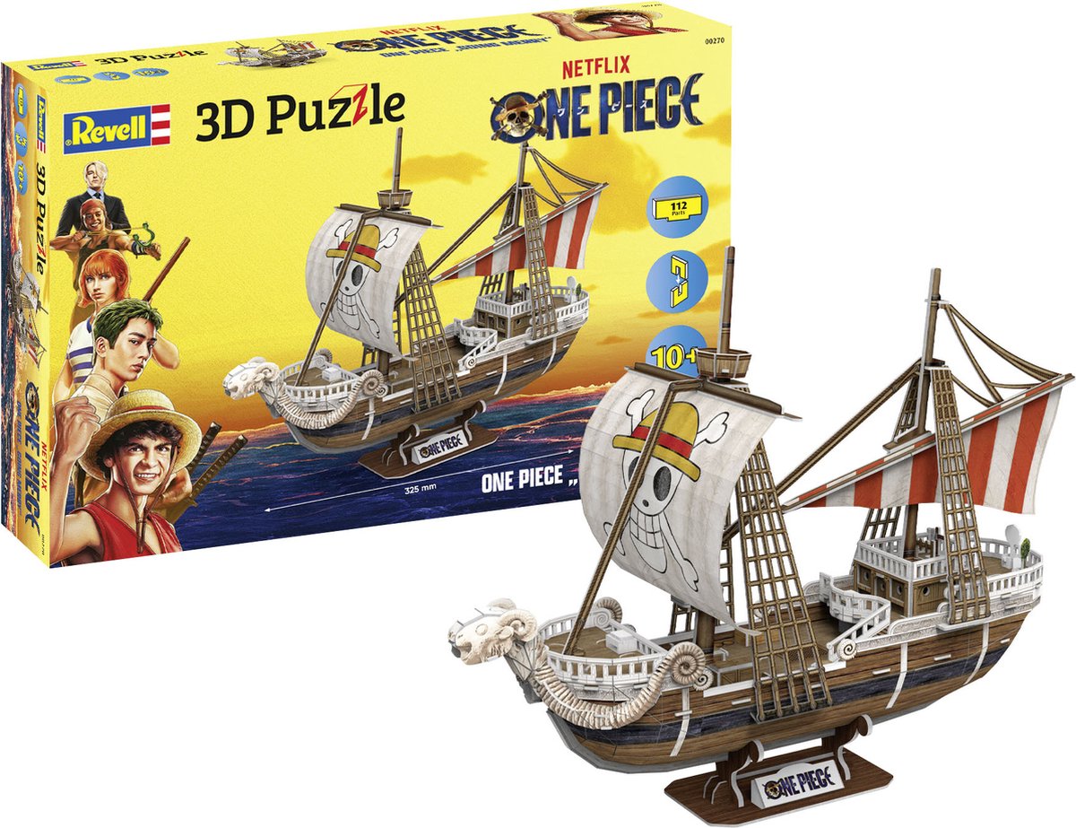 Revell puzzel - 00270 one piece -going merry- - schip - 32,5x19x29cm 3d puzzel