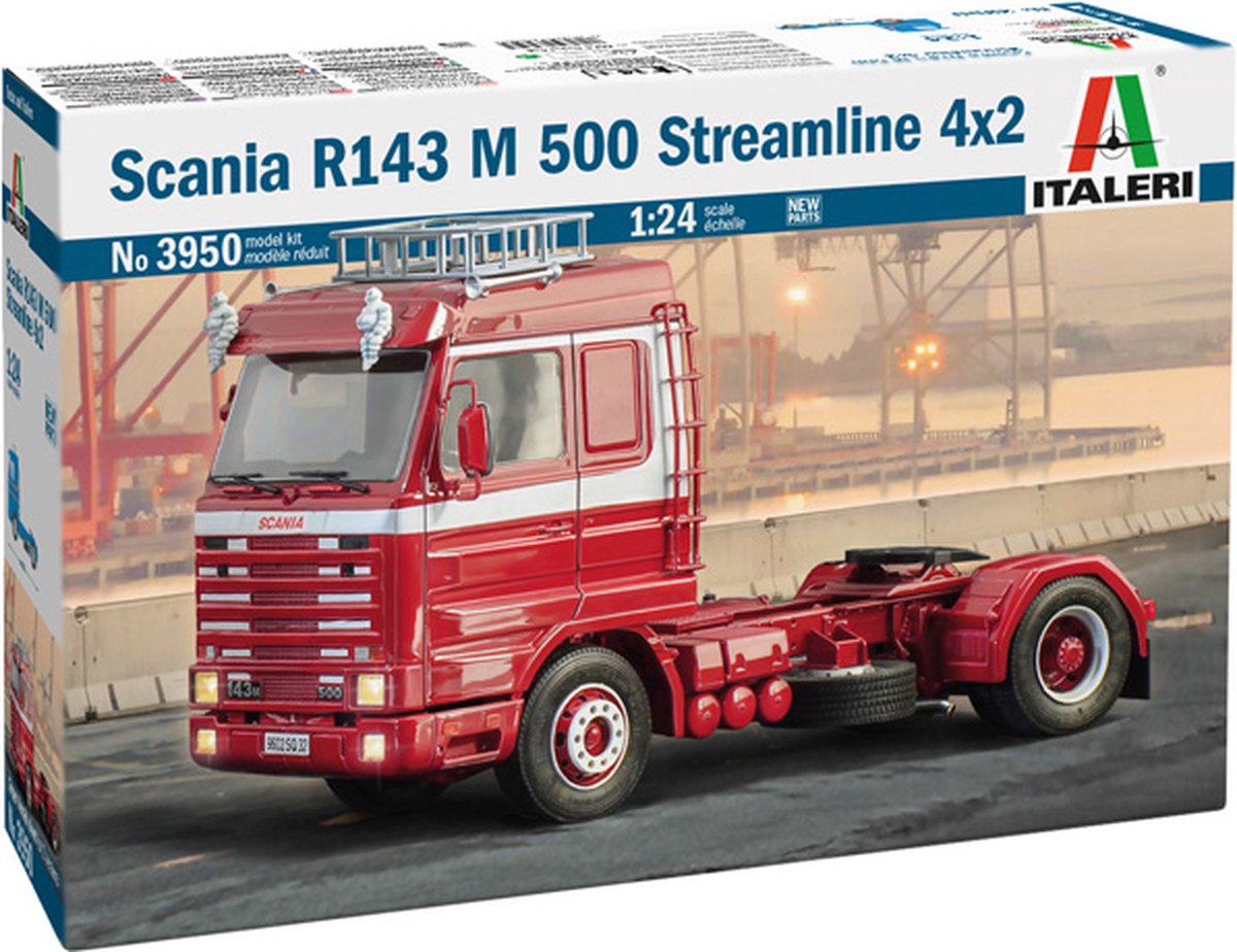 Italeri modelbouwpakket vrachtwagens - 3950 scania r143 m 500 v8 streamline 4x2 truck plastic - 1:24 - modelbouw