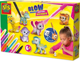Ses creative - blow airbrush pens - safari dieren - knutselen meisjes - 6 pennen en dieren - herbruikbaar - vanaf 5 jaar