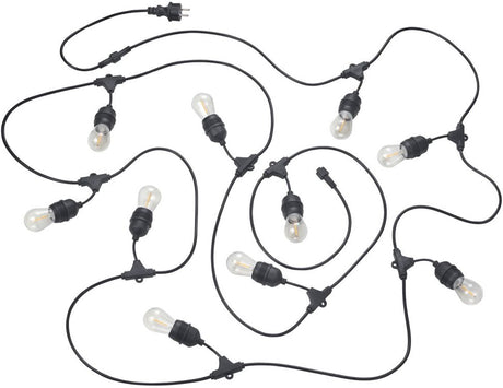 Rl live your light reality chain - lichtsnoer - zwart mat - incl. 10x e27 1 w - niet geschikt voor externe dimmer - wand- en plafondmontage - buitenverlichting - ip44