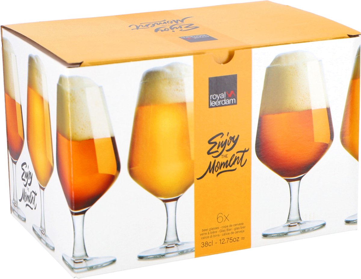 Royal leerdam bierglas set - 6 stuks - 38cl - glazen voor bier.