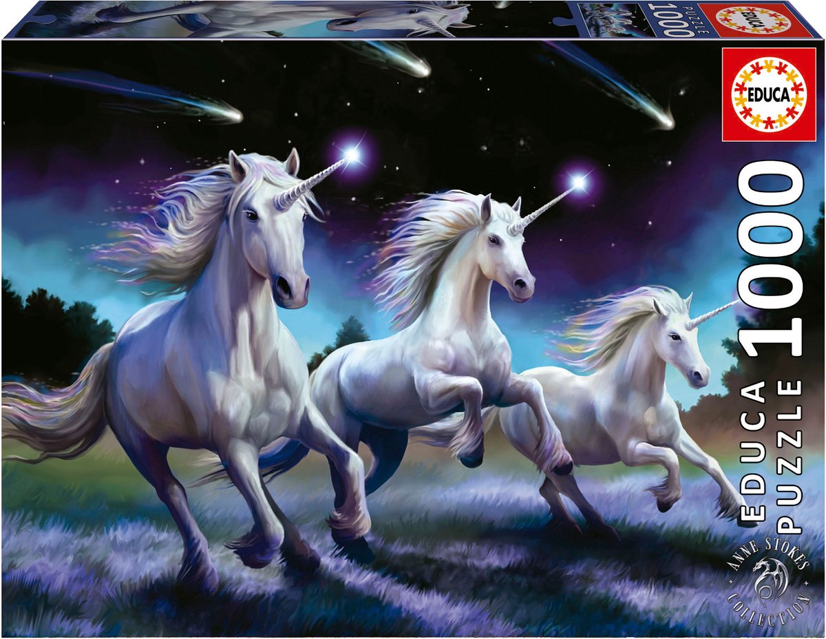 Educa puzzel unicorns (anne stokes) 1000 stuks
