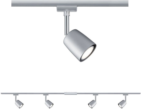 Paulmann urail railspot cover startersset gu10 max. 4x10w dimbaar 230v chroom mat, chroom