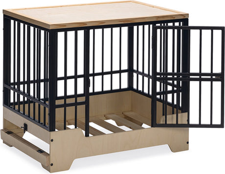 Designed by lotte bench hondenbench meubel quirine - hondenmand - met lade - metaal hout - m - 81x57x71 cm